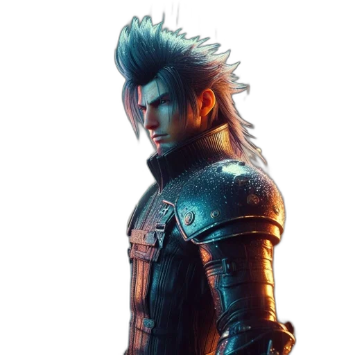 dragon, hair, jacket, face transparent PNG cut-out