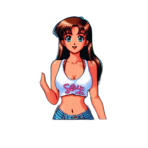 dress, jacket, vaporwave, pixel art transparent PNG cut-out