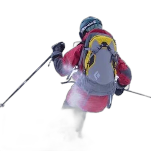staff, skier, red, jacket transparent PNG cut-out