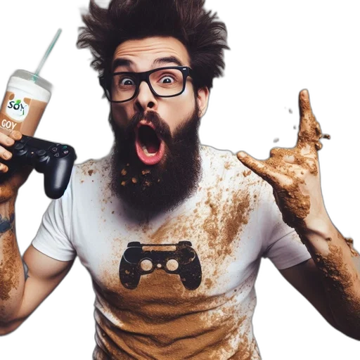 excited, man, sporting, beard transparent PNG cut-out
