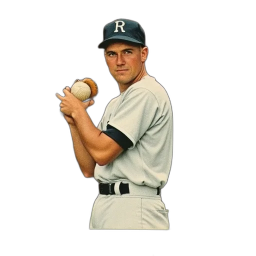 vintage, baseball, card, featuring transparent PNG cut-out