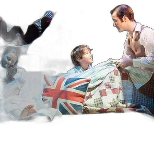 theatrical, scene, three, characters transparent PNG cut-out