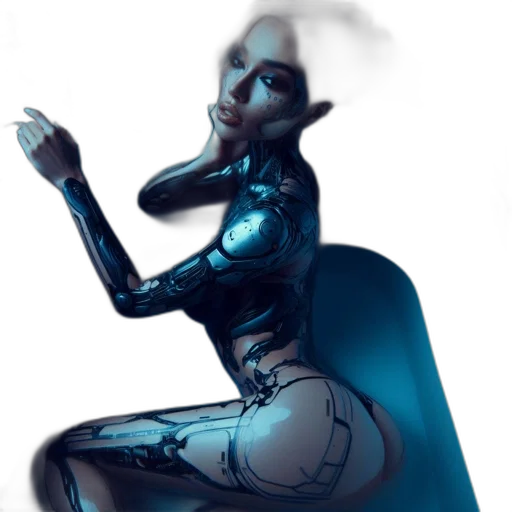 robot, concept art, cyberpunk, fantasy art transparent PNG cut-out