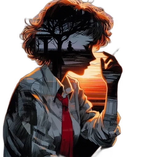 jacket, mask, comic book art, concept art transparent PNG cut-out