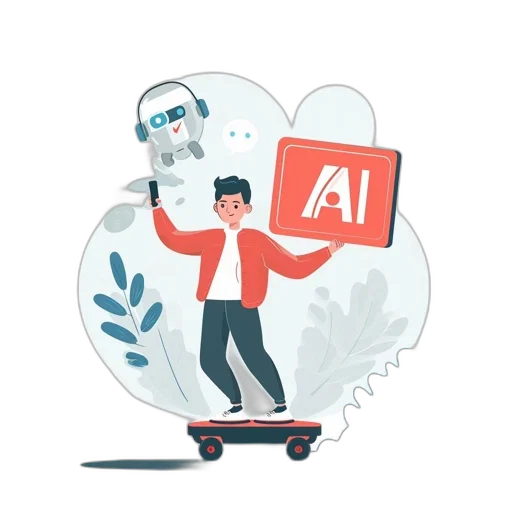 robot, concept art, 3d render, young transparent PNG cut-out