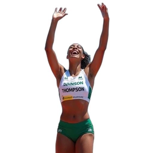 female, athlete, celebrating, her transparent PNG cut-out