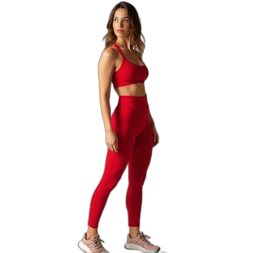 dress, red, woman, wearing transparent PNG cut-out