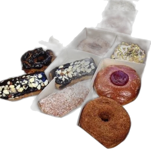 food, box, assorted, donuts transparent PNG cut-out