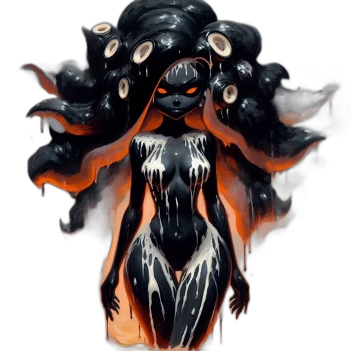 creature, mask, hair, dress transparent PNG cut-out