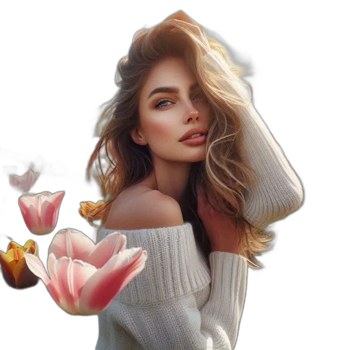 flower, dress, jewelry, jacket transparent PNG cut-out