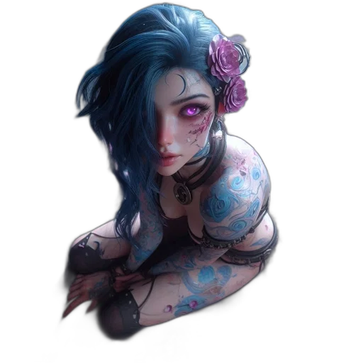 dress, mask, flower, face transparent PNG cut-out