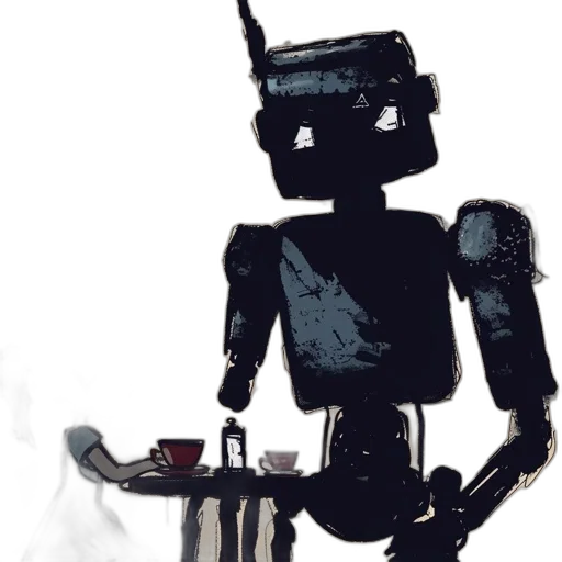 robot, staff, mask, creature transparent PNG cut-out