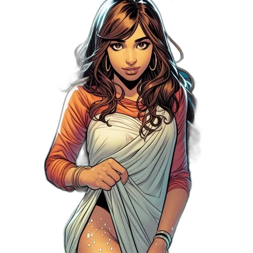 dress, comic book art, cartoon, concept art transparent PNG cut-out