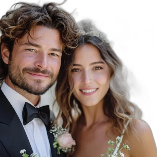 hair, face, photorealistic, couple transparent PNG cut-out