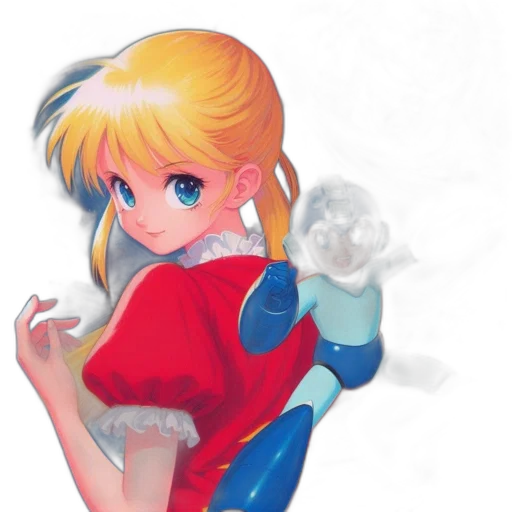 robot, dress, staff, anime transparent PNG cut-out