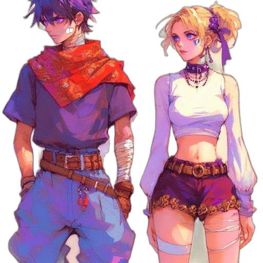 concept art, anime, fantasy art, pixel art transparent PNG cut-out