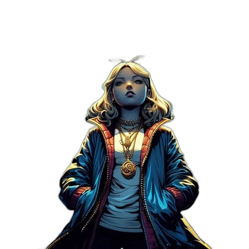jacket, comic book art, concept art, cyberpunk transparent PNG cut-out