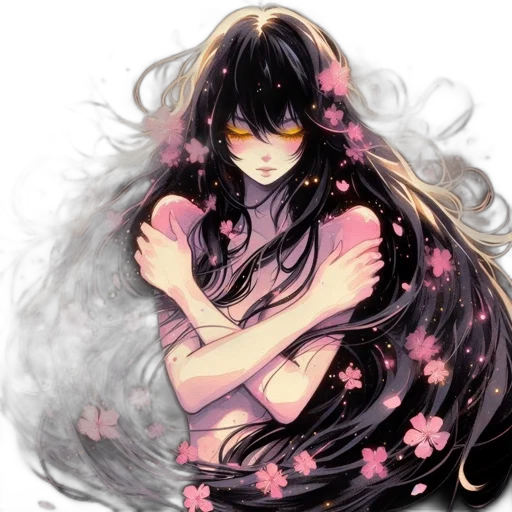 dress, flower, mask, anime transparent PNG cut-out