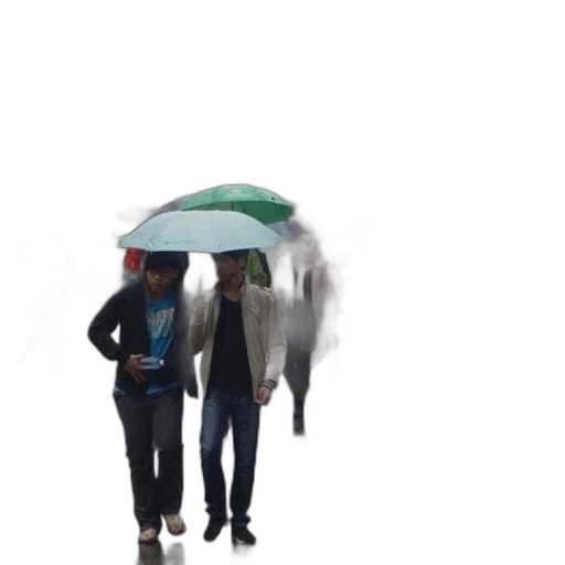 umbrella, jacket, hat, staff transparent PNG cut-out