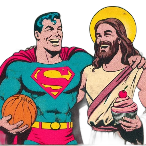 comic book art, concept art, two, contrasting transparent PNG cut-out