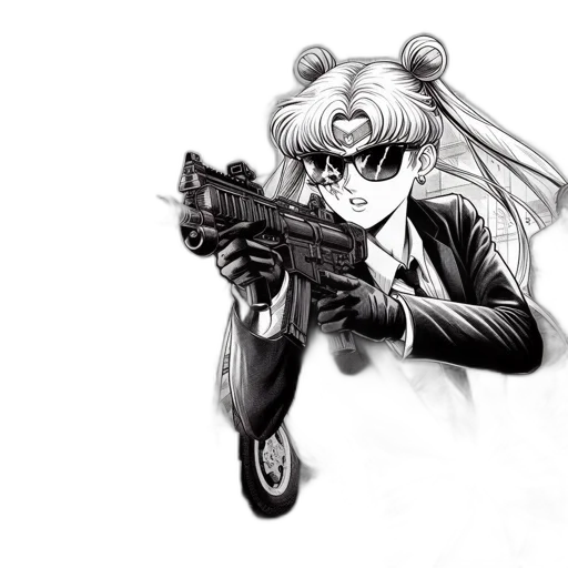 weapon, jacket, anime, cyberpunk transparent PNG cut-out