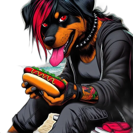 food, animal, cyberpunk, cartoon transparent PNG cut-out