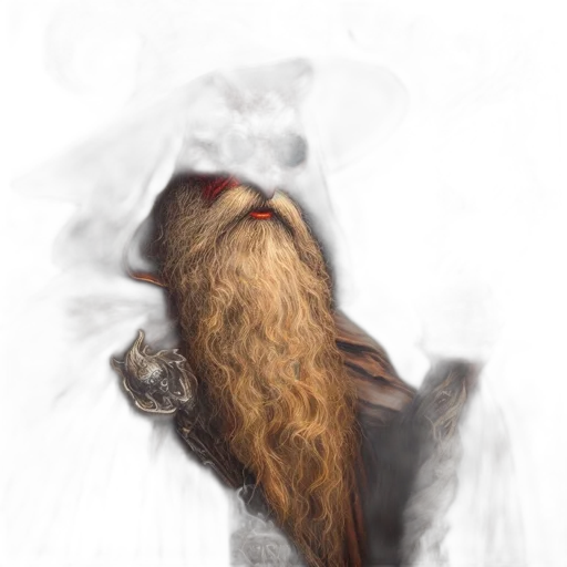 dragon, hair, mask, staff transparent PNG cut-out