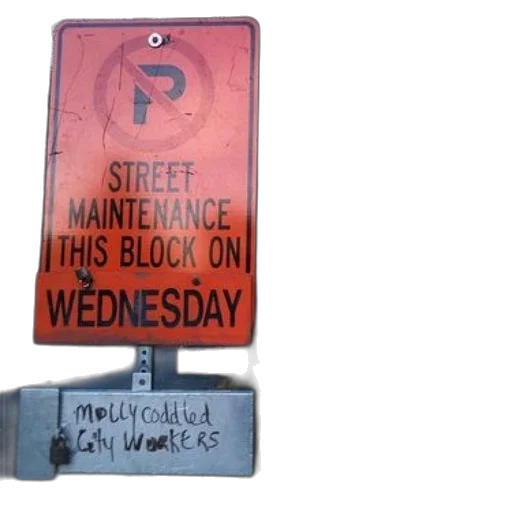 street, sign, warning, maintenance transparent PNG cut-out