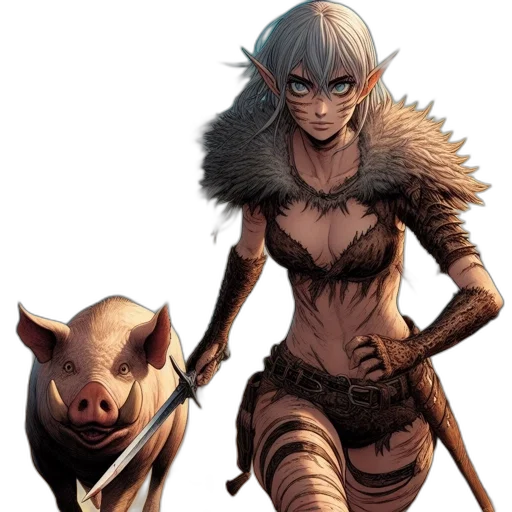 concept art, fantasy art, comic book art, earth tones transparent PNG cut-out