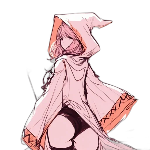 dress, jacket, staff, weapon transparent PNG cut-out