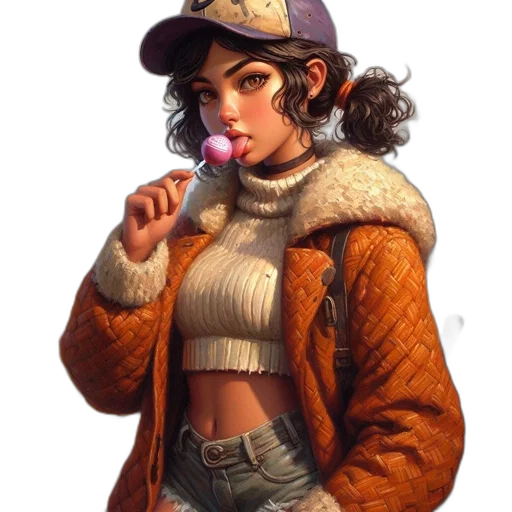 jacket, hat, jewelry, face transparent PNG cut-out