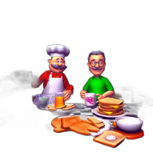 food, 3d render, concept art, pixel art transparent PNG cut-out