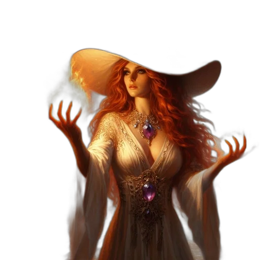 dress, hat, crown, staff transparent PNG cut-out