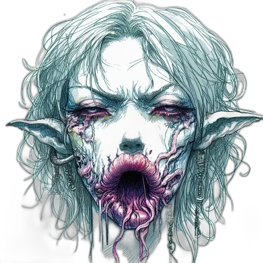 face, mask, creature, fantasy art transparent PNG cut-out
