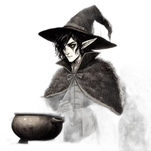 mask, staff, hat, fantasy art transparent PNG cut-out