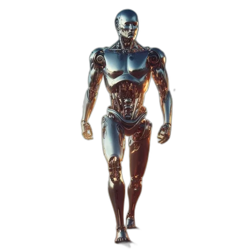 robot, concept art, 3d render, cyberpunk transparent PNG cut-out