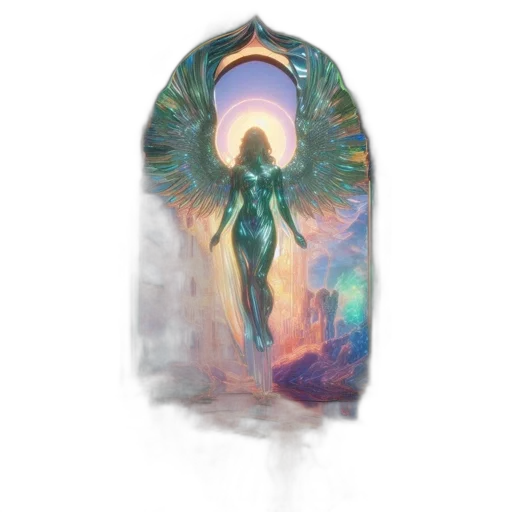 fantasy art, concept art, watercolor, vaporwave transparent PNG cut-out