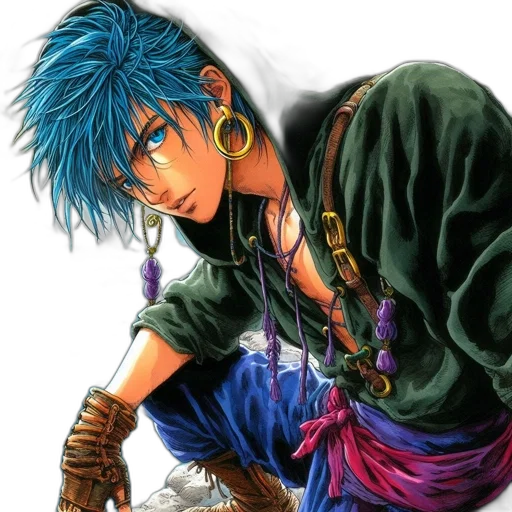 jacket, dragon, staff, weapon transparent PNG cut-out