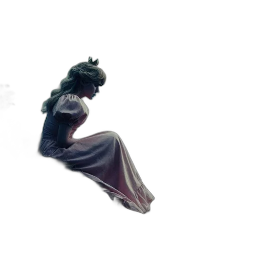 dress, crown, staff, creature transparent PNG cut-out