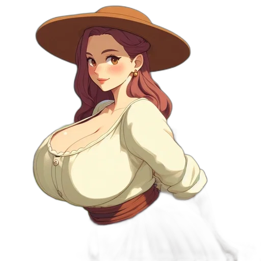 dress, hat, staff, crown transparent PNG cut-out