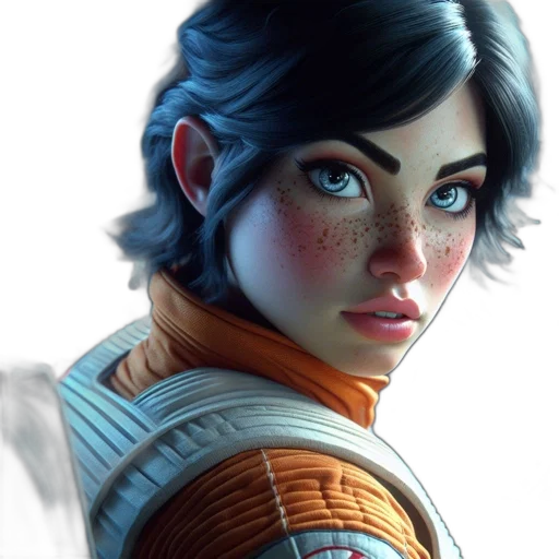 face, concept art, comic book art, photorealistic transparent PNG cut-out