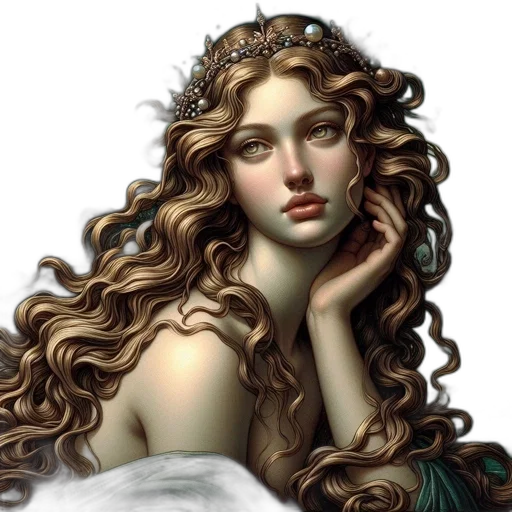 crown, hair, fantasy art, photorealistic transparent PNG cut-out