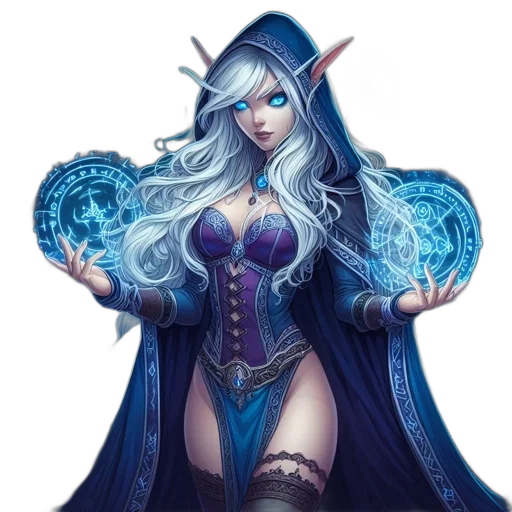 dress, dragon, staff, fantasy art transparent PNG cut-out