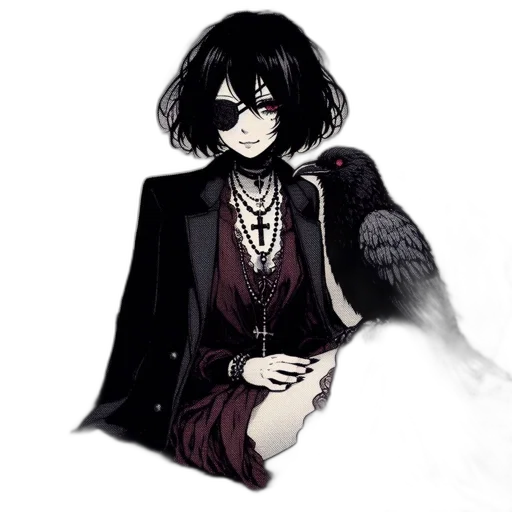 mask, jacket, staff, jewelry transparent PNG cut-out