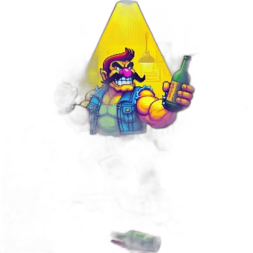 hat, jacket, weapon, bottle transparent PNG cut-out