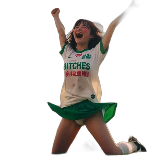 staff, dress, green, woman transparent PNG cut-out