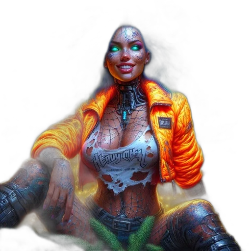 jacket, concept art, cyberpunk, comic book art transparent PNG cut-out