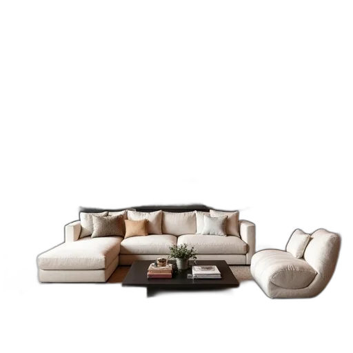 furniture, 3d render, photorealistic, earth tones transparent PNG cut-out