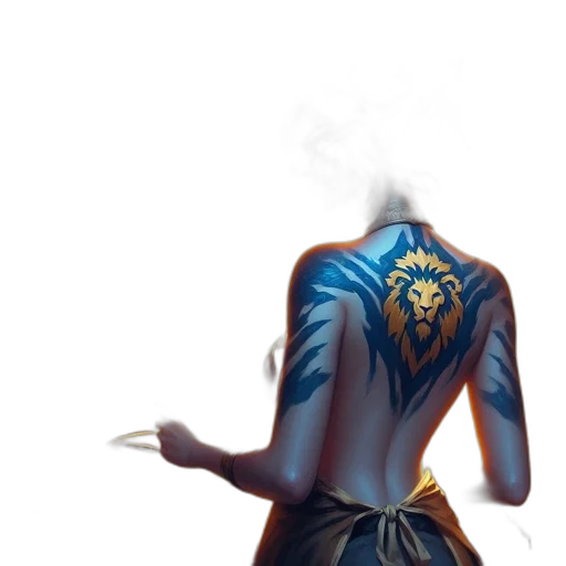 jacket, mask, staff, dragon transparent PNG cut-out