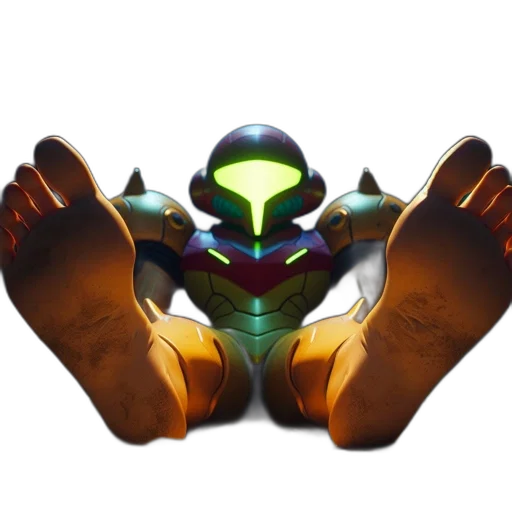 robot, mask, weapon, creature transparent PNG cut-out